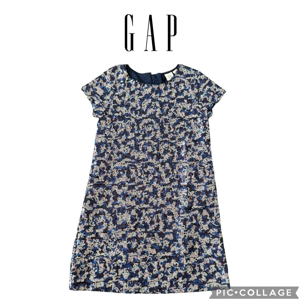 Gap girls multicolored sequins short sleeve party dress size S 6/7